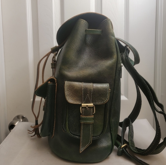 Women\'s Brown Leather Backpack with Front Pockets main image 5